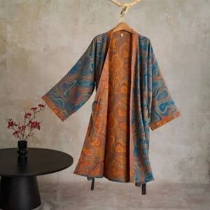 Womens Ownkoti Colorful Abstract Patterned Kimono